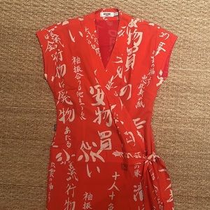 Moshino print kimono style dress size US 6